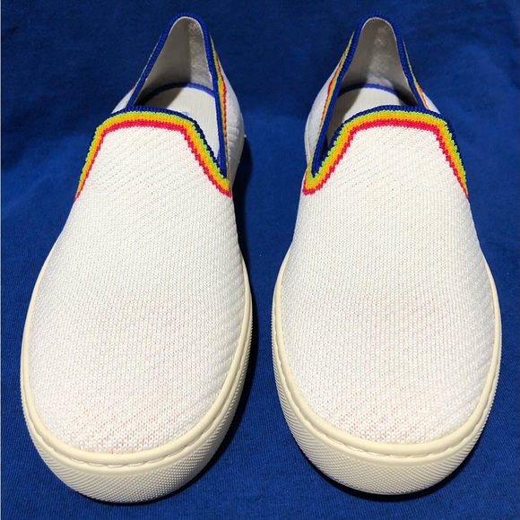 Rothy's White Slip-Ons with Colorful Trim - Picture 3 of 11